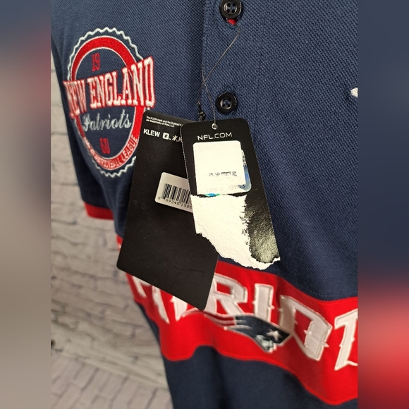 NWT Klew NFL Apparel New England Patriots Polo Shirt 60 Anniv Football sz Large - Picture 8 of 11